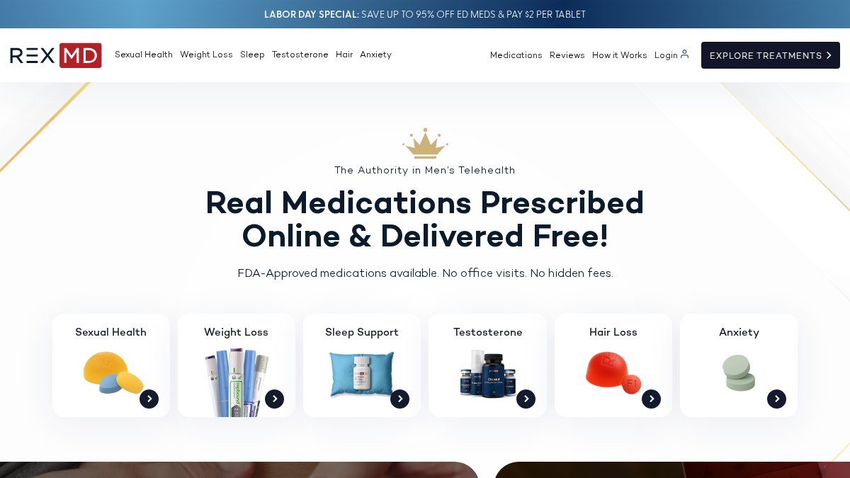 Screenshot of rexmd.com interface