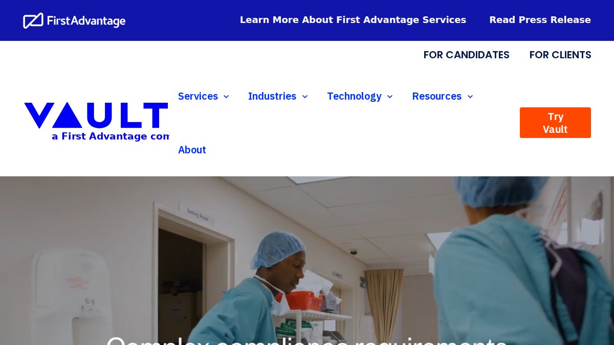 Screenshot of vaulthealth.com interface