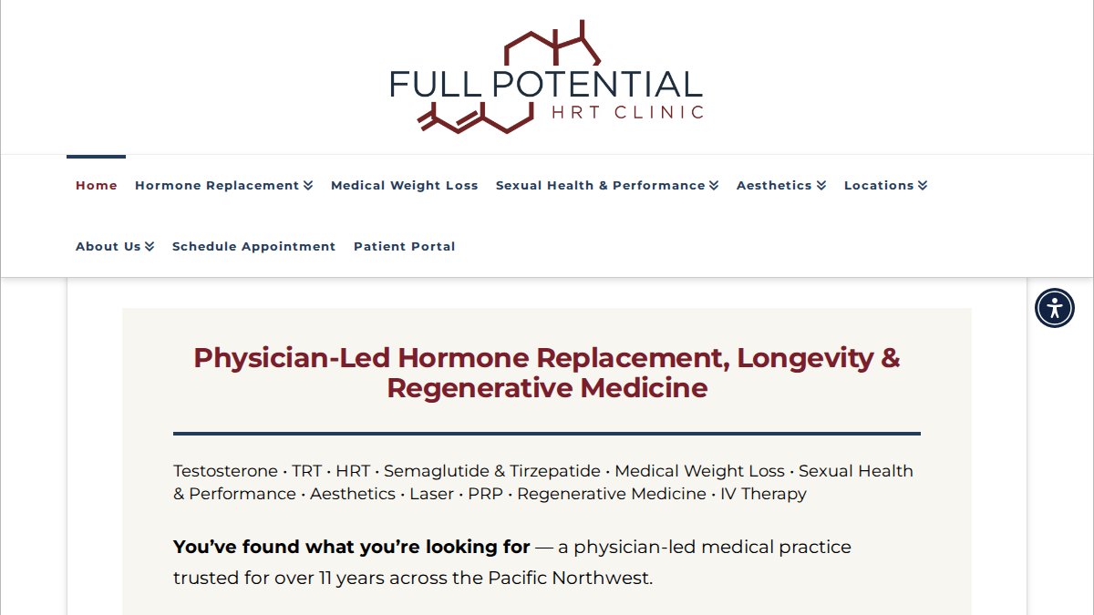 Screenshot of fullpotentialmen.com interface