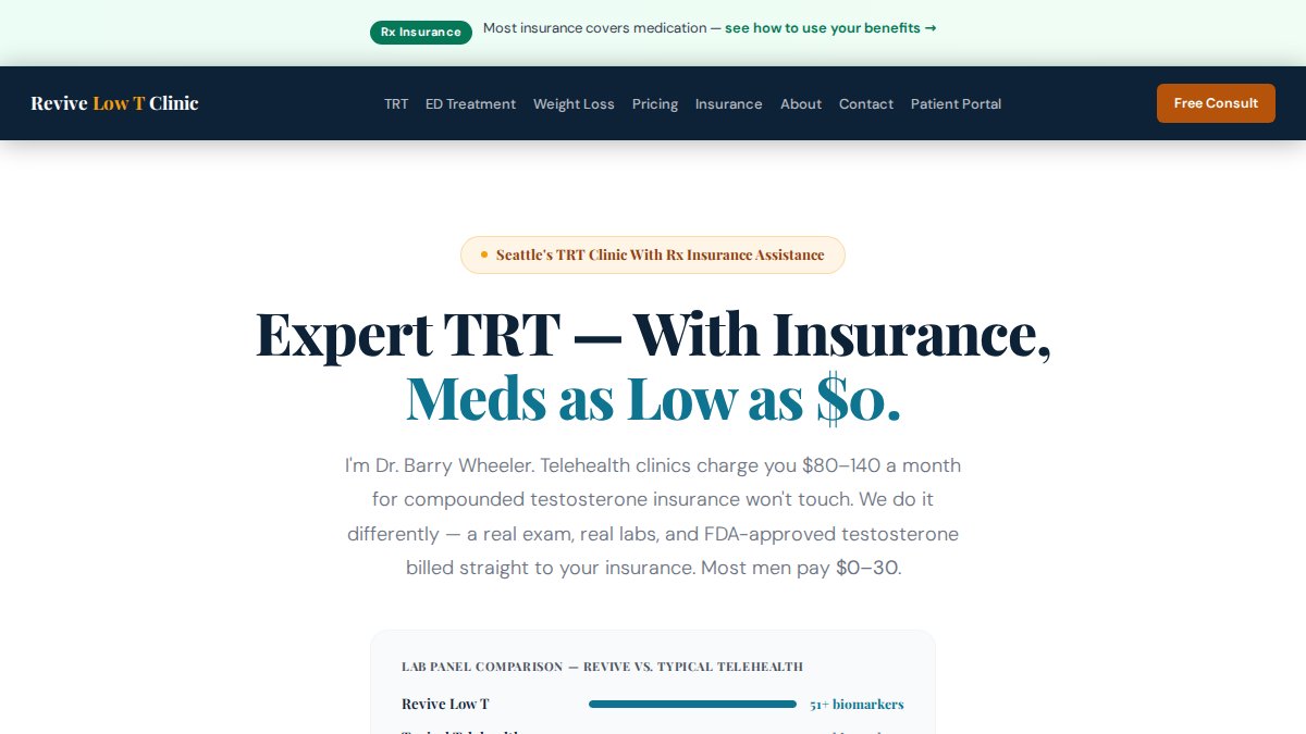 Screenshot of revivelowt.com interface