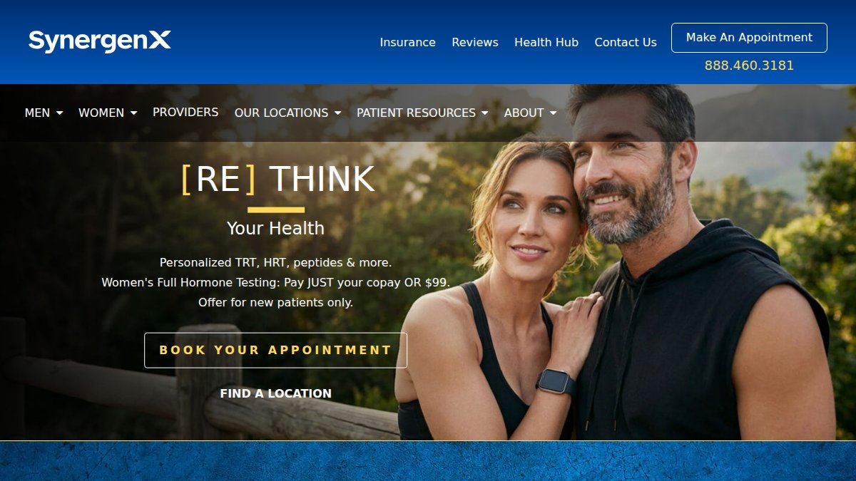 Screenshot of synergenxhealth.com interface