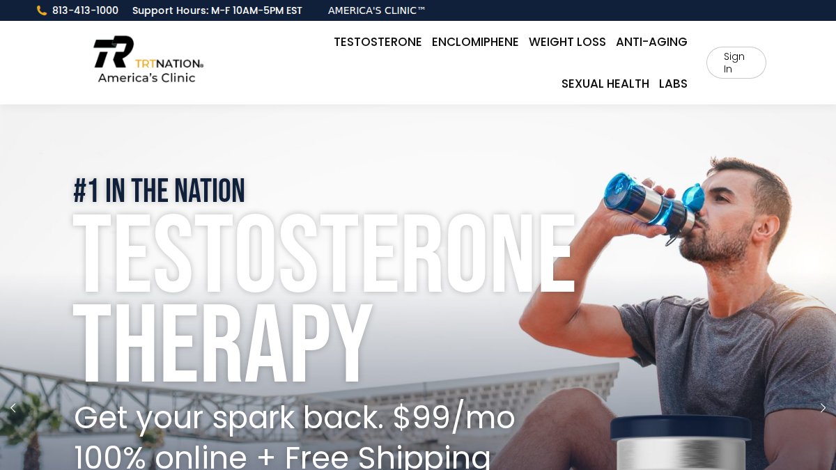 Screenshot of trtnation.com interface